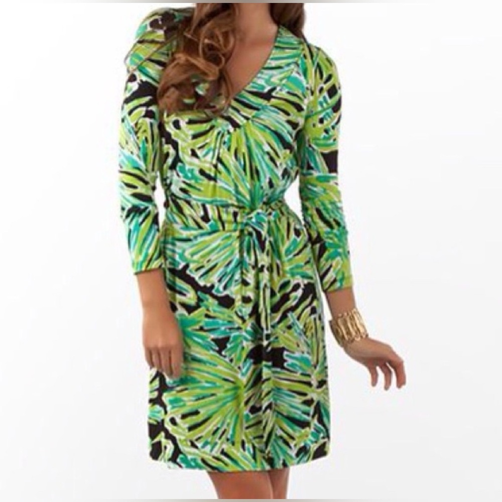 EUC Lilly Pulitzer Westerly Greens With Envy Dress Size Small